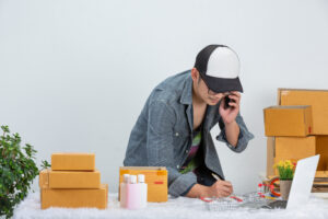 Ecommerce website migration planning on a laptop